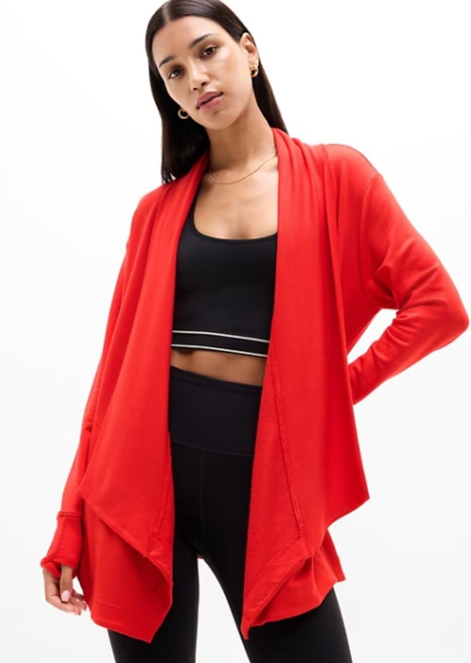 Athleta Pranayama Restore Wrap Red 2X Comfy Cozy Lounge